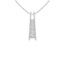 14K Solid Gold Vertical Prong Settings Diamond Necklace - Triple C Diamond's