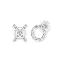 14K Solid Gold XO Style Designer Diamond Earrings - Triple C Diamond's