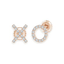 14K Solid Gold XO Style Designer Diamond Earrings - Triple C Diamond's