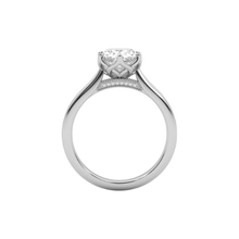 3 Carat Oval Cut Cathedral Setting Hidden Halo Solitaire Diamond 14K Solid Gold Ring