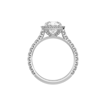 Timeless Cushion Cut Single Halo Pave Band 14K Solid Gold Engagement Ring