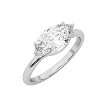 2 Carat Marquise Cut East and West Solitaire Diamond 14K Solid Gold Ring