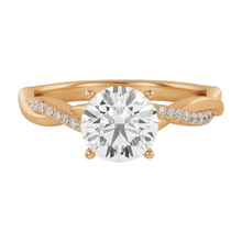2 to 3 CT Twisted Band 14K Solid Gold Solitaire Round Diamond Engagement Diamond Ring