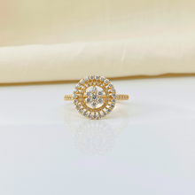 Floral Design 14K Solid Gold Diamond Ring For Everyday Jewelry
