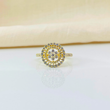 Floral Design 14K Solid Gold Diamond Ring For Everyday Jewelry