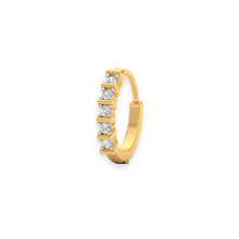 18K Solid Gold 5 Diamond Bar Nose Ring - Triple C Diamond's