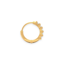 18K Solid Gold 5 Diamond Bar Nose Ring - Triple C Diamond's