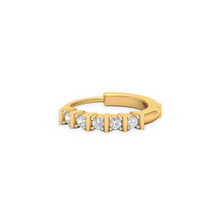 18K Solid Gold 5 Diamond Bar Nose Ring - Triple C Diamond's