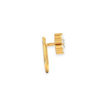 18K Solid Gold 7 Diamond Twisted Nose Pin - Triple C Diamond's