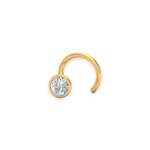 18K Solid Gold Bezel Style Diamond Nose Pin Triple C Diamond's 