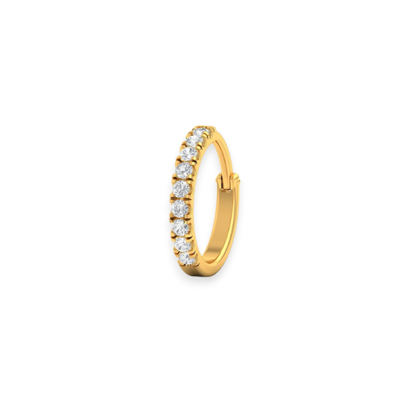 18K Solid Gold Diamond Nose Ring - Triple C Diamond's