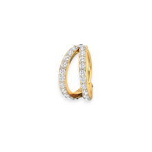 18K Solid Gold Dubble Line Diamond Nose Ring - Triple C Diamond's