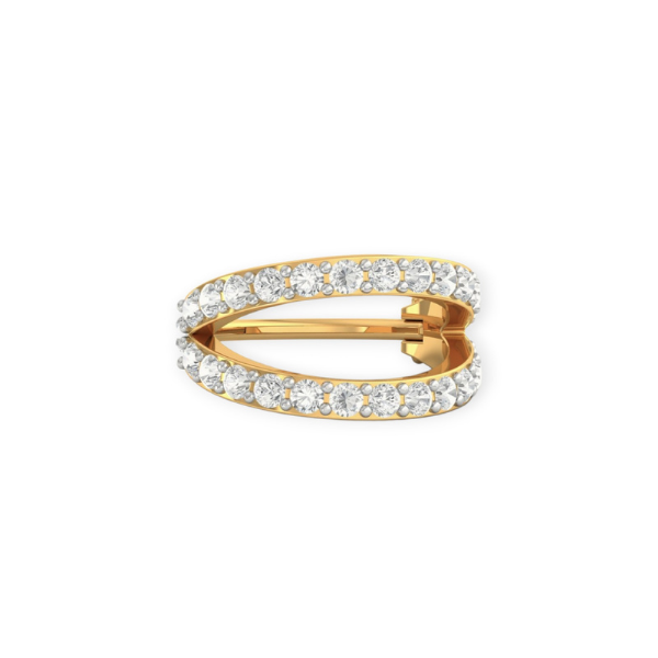 Dubble Dia Rings 18K Solid Gold Dubble Line Diamond Nose Ring – Triple C Diamond's
