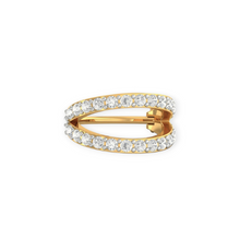 18K Solid Gold Dubble Line Diamond Nose Ring - Triple C Diamond's