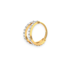 18K Solid Gold Dubble Line Diamond Nose Ring - Triple C Diamond's