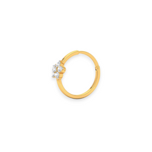 18K Solid Gold Flower Diamond Nose Ring - Triple C Diamond's