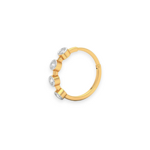 18K Solid Gold Four Bezel Setting Diamond Nose Ring - Triple C Diamond's