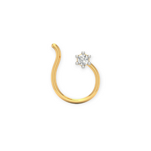 18K Solid Gold Single Diamond 6 Prong Nose Pin - Triple C Diamond's