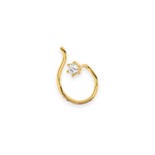 18K Solid Gold Single Diamond 6 Prong Nose Pin - Triple C Diamond's