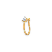 18K Solid Gold Single Diamond Click on Nose Pin - Triple C Diamond's