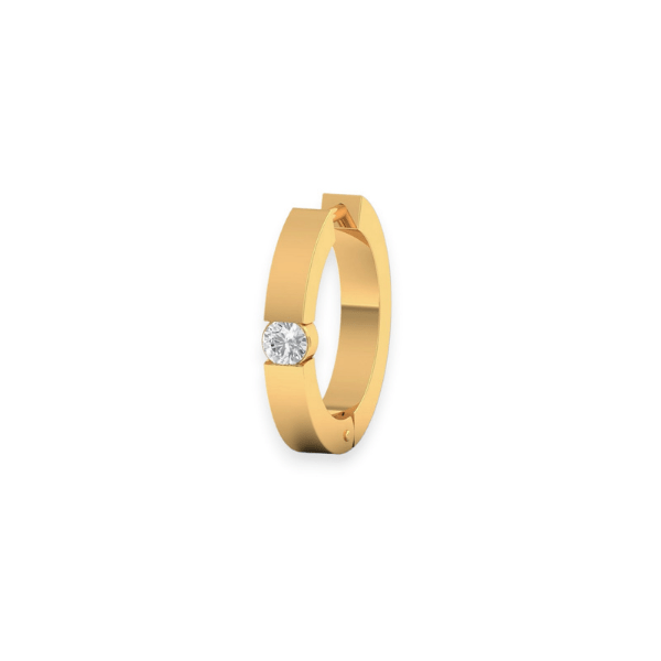 18K Solid Gold Single Solitaire Diamond Nose Ring Triple C Diamond's 18K 