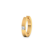 18K Solid Gold Single Solitaire Diamond Nose Ring Triple C Diamond's 18K 