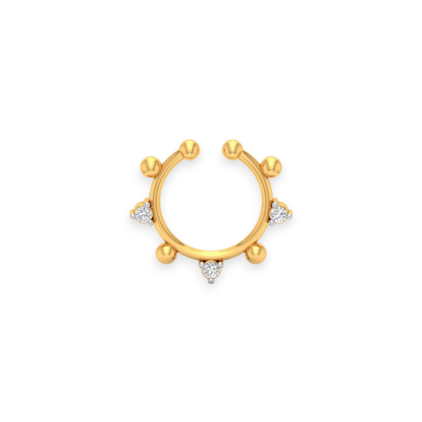 18K Solid Gold Unique Diamond Septum - Triple C Diamond's