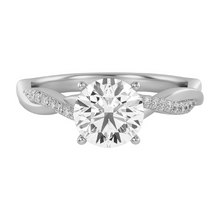 2 to 3 CT Twisted Band 14K Solid Gold Solitaire Round Diamond Engagement Diamond Ring