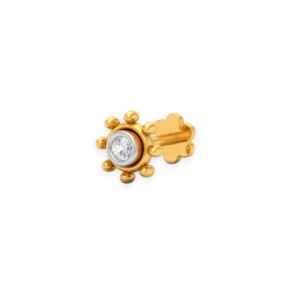 18k gold flat back nose stud