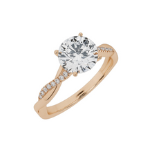 2 to 3 CT Twisted Band 14K Solid Gold Solitaire Round Diamond Engagement Diamond Ring