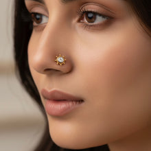 18K Solid Gold Bezel Setting Single Diamond Piercing Stud
