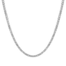 2.60 MM 14K Solid Gold Prong Setting Tennis Necklace  9.50 Ctw - 13.50 Ctw