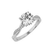 2 to 3 CT Twisted Band 14K Solid Gold Solitaire Round Diamond Engagement Diamond Ring