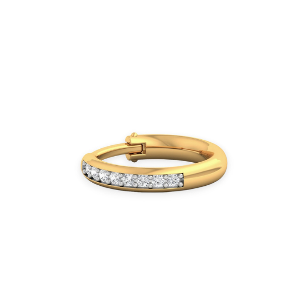 18K Solid Gold Channel Setting Diamond Nose Ring