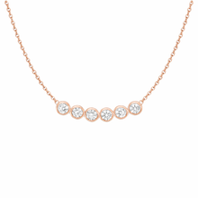 Modern Minimalist Curved Bezel-Set Diamond Necklace 14K Solid Gold