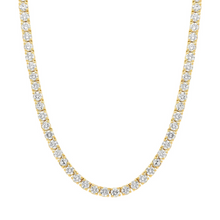 3.00 MM 14K Solid Gold Prong Setting Tennis Necklace 14.00 Ctw - 18.00 Ctw