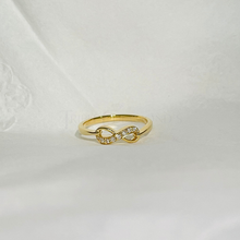Infinity 14K Solid Gold Diamond Wedding Ring Band