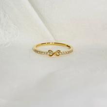 Infinity Style 14K Solid Gold Pave Diamond Fashion Ring Band