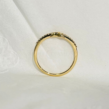 Infinity Style 14K Solid Gold Pave Diamond Fashion Ring Band