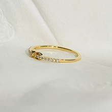 Infinity Style 14K Solid Gold Pave Diamond Fashion Ring Band