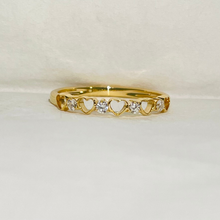 Heart Shape 14K Solid Gold Diamond Stacking Ring Band