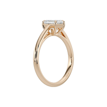 Emerald Cut Cathedral Setting Solitaire Diamond 14K Solid Gold Engagement Ring