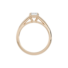 Emerald Cut Cathedral Setting Solitaire Diamond 14K Solid Gold Engagement Ring