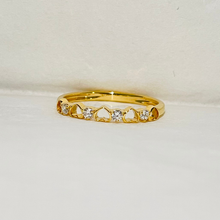 Heart Shape 14K Solid Gold Diamond Stacking Ring Band