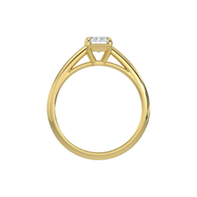 Emerald Cut Cathedral Setting Solitaire Diamond 14K Solid Gold Engagement Ring