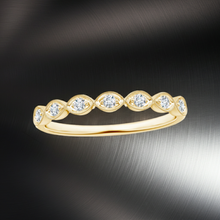 Maquis Style 14K Solid Gold Antic Design Diamond Ring Band