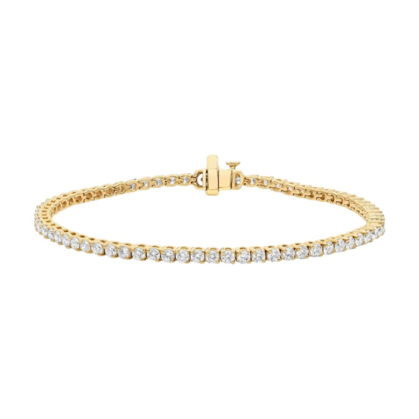 14K Solid Gold 4 Prong Side Link Tennis Bracelet 1.00 CTW to 3.00 CTW