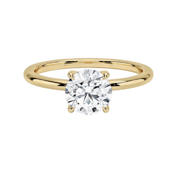 14K Solid Gold 4 Prong Round Cut Solitaire Diamond Ring - IGI Certified