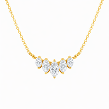 Graduated Marquis 14K Solid Gold 5 Lab Grown Diamond Marquis Necklace