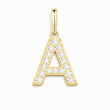 Diamond Initial Pendant 14K Solid Gold For Everyday Personalised Jewelry Gift